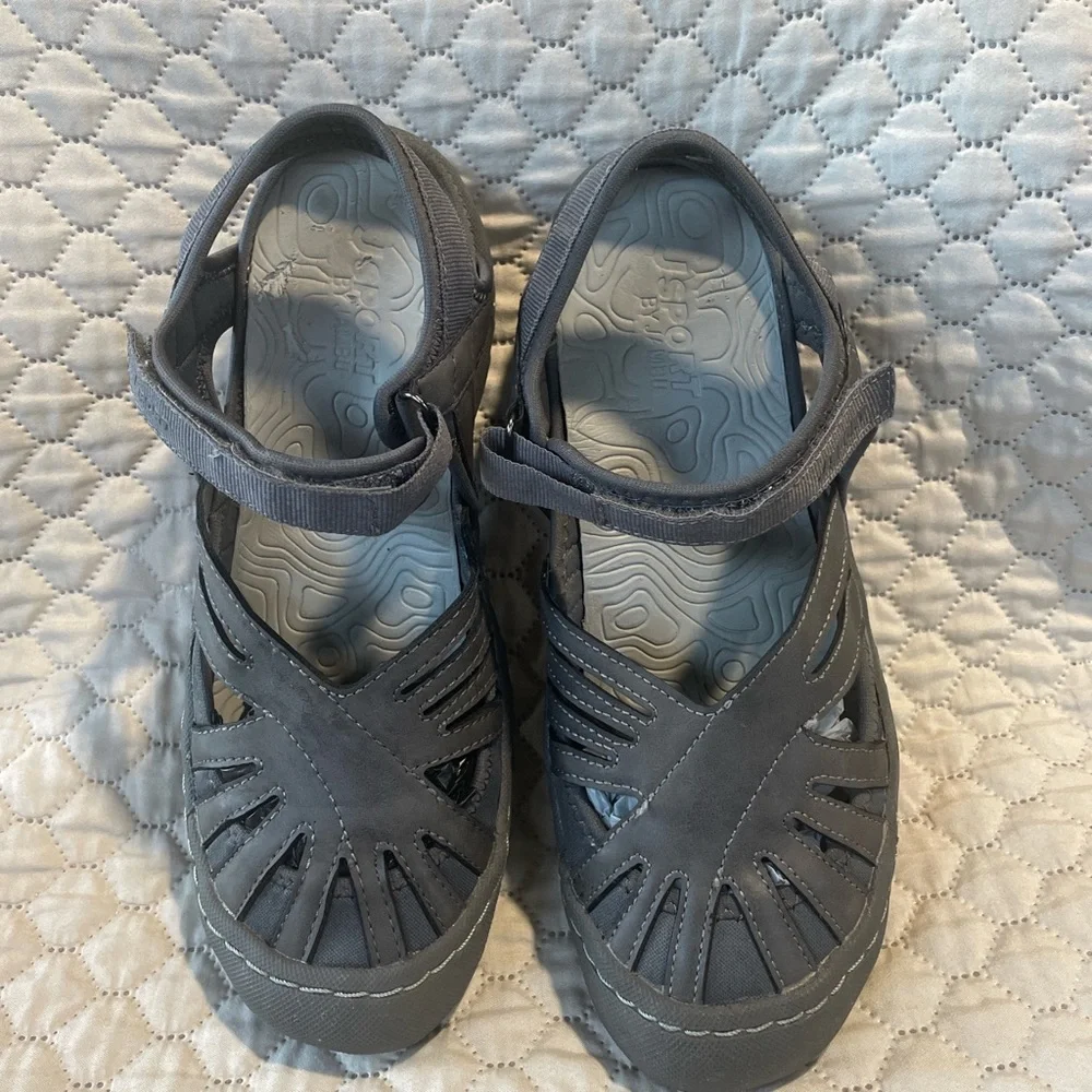 JSport by Jambu Charcoal Cut-Out Sandals